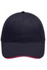 6 Panel Brushed Sandwich Cap navy/red 