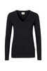 HAKRO Damen V-Pullover Merino-Wool schwarz 