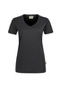 HAKRO Damen V-Shirt Mikralinar® karbongrau 