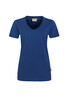 HAKRO Damen V-Shirt Mikralinar® bleu/grau getupft 