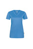 HAKRO Damen V-Shirt COOLMAX® malibublau 