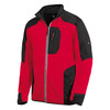 FHB RALF Jersey-Fleece-Jacke  rot-schwarz 